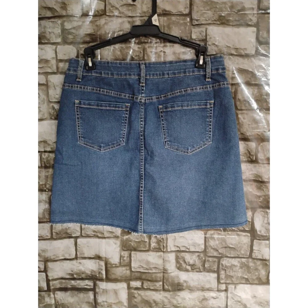 Wonder Nation Size XL Girls Denim Skirt Distressed (14-16)